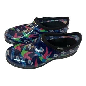 SLOGGERS colorful hummingbird printed comfort clogs outdoor ladies 10M
